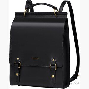 Genuine Leather Backpack Purse Adjustable Straps Laptop Compartment Travel